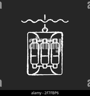 Water sampler chalk white icon on black background Stock Vector