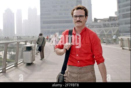 HER 2013 Warner Bros. Pictures film with Joaquin Phoenix as Theodore Twombly Stock Photo