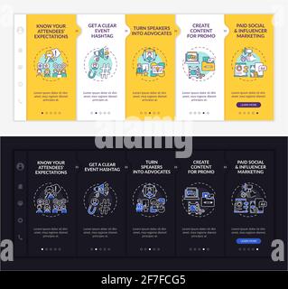 Online conference marketing onboarding vector template Stock Vector