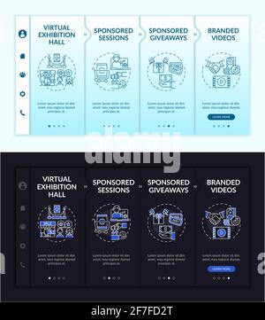 Sponsored online gatherings onboarding vector template Stock Vector