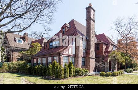 Forest Hills Gardens - Exclusive residential enclave in Forest Hills, Queens. Stock Photo