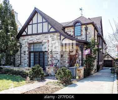 Forest Hills Gardens - Exclusive residential enclave in Forest Hills, Queens. Stock Photo