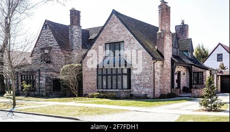 Forest Hills Gardens - Exclusive residential enclave in Forest Hills, Queens. Stock Photo