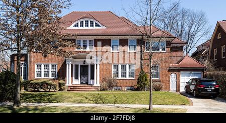 Forest Hills Gardens - Exclusive residential enclave in Forest Hills, Queens. Stock Photo