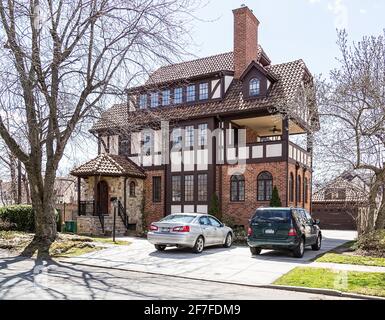 Forest Hills Gardens - Exclusive residential enclave in Forest Hills, Queens. Stock Photo