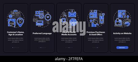 Smart content analytics criteria onboarding vector template Stock Vector