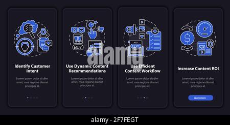Smart content tips onboarding vector template Stock Vector