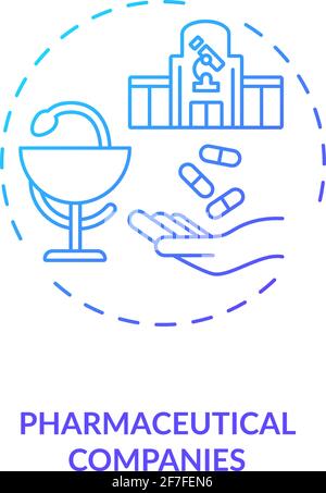 Pharmaceutical companies concept icon Stock Vector