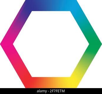 Colorful rainbow spectrum hexgon icon Stock Vector