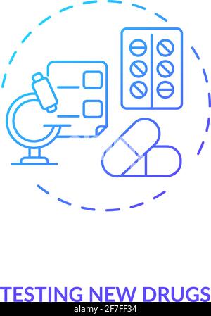 Testing new drugs concept icon Stock Vector