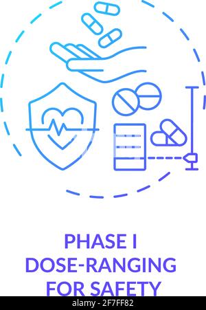 Dose-ranging for safety concept icon Stock Vector
