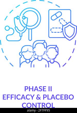 Efficacy and placebo control concept icon Stock Vector