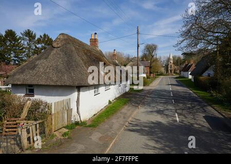 Thatched cottages in Thimbleby village, Lincolnshire Stock Photo