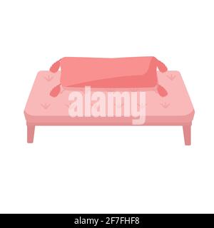 Pouf for the bedroom The pillow is decorative. Flat vector illustration. Stock Vector