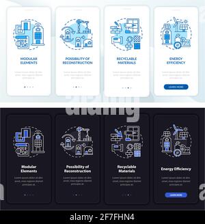 Future office building onboarding mobile app page screen with concepts Stock Vector
