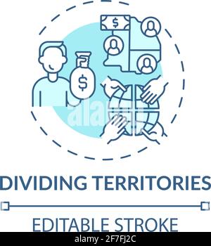 Dividing territories concept icon Stock Vector