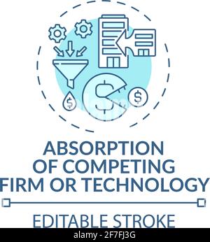 Competing firm and technology absorption concept icon Stock Vector