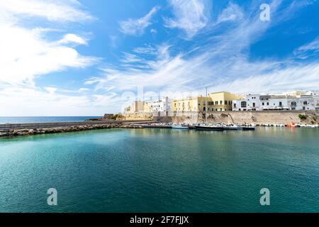 Old town and harbor of Gallipoli, Lecce province, Salento, Apulia, Italy, Europe Stock Photo