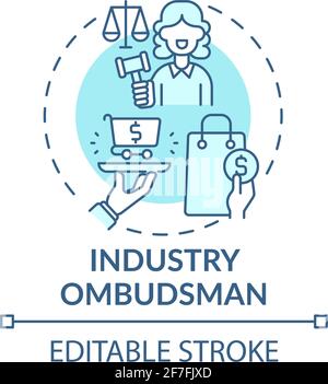 Industry ombudsman concept icon Stock Vector