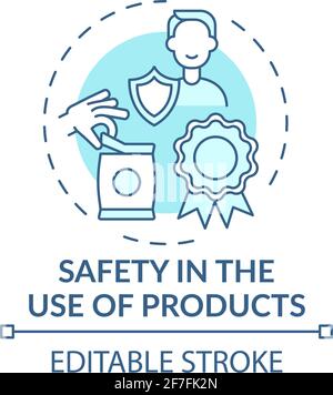 Safety in products use concept icon Stock Vector