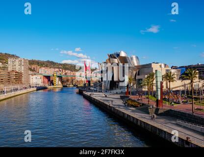 The Guggenheim Museum in Bilbao, Biscay, Basque Country, Spain, Europe Stock Photo