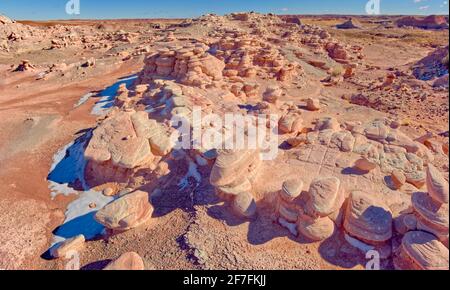 A section of Petrified Forest National Park called Angel Garden, northwest of the Onyx Bridge, Arizona, United States of America, North America Stock Photo