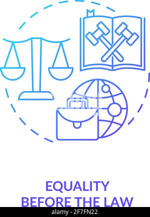 Equality before the law blue gradient concept icon Stock Vector