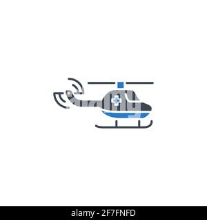 Emergency Helicopter Glyph Related Vector Icon. Stock Vector