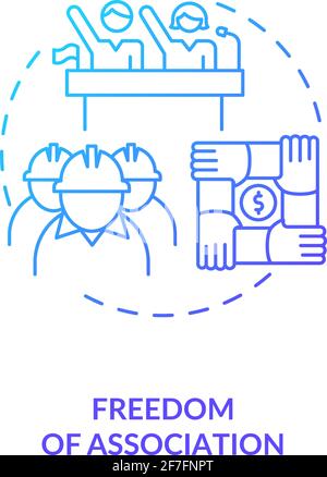 Freedom of association dark blue gradient concept icon Stock Vector