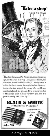 marcovitch black and white cigarettes tin Vintage Rare & Magnum Cigarette Mid 20thC Marcovitch Black &