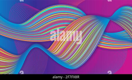 Wavy bright colored abstract background. Vector illustration Stock Vector