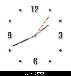 Round dials for clock with arrows isolated on black background, vector illustration. Stock Vector