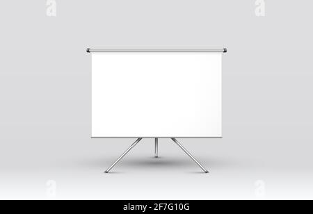Scene presentations board, table white display. Vector illustration Stock Vector
