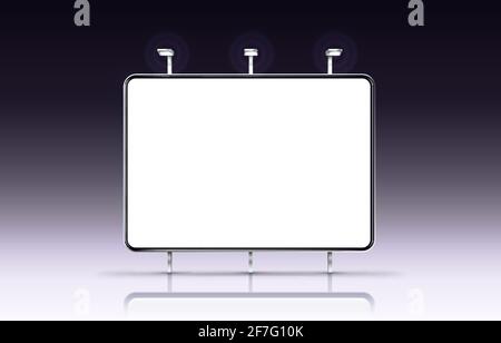 Scene presentations board, table white display. Vector illustration Stock Vector