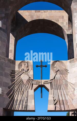Armenia, Echmiadzin complex, Open-air altar Stock Photo