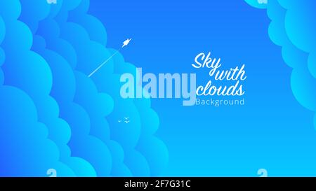 Blue sky and clouds background vector illustration. Stock Vector