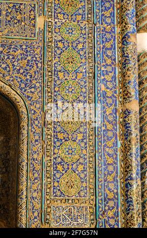 detail of tilework, Blue Mosque, Tabriz, Iran Stock Photo