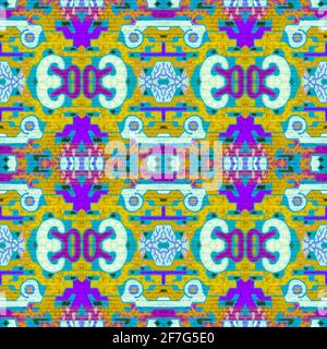 Abstract seamless ornamental pattern. Seamless texture. Graffiti on brick wall. Can use for web, print, wraps, fabric, textile, website, invitation ca Stock Photo