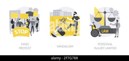 Riots outrage abstract concept vector illustrations. Stock Vector