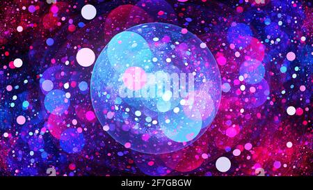 Colorful multiverse bubbles in space, computer generated abstract backgroud, 3D rendering Stock Photo