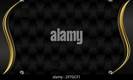 Luxurious elegant background with black gradient hexagons. Vector illustration Stock Vector