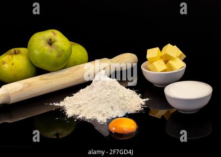 What you need to make an apple pie Stock Photo
