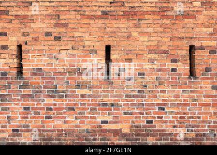 multicoloured Brick wall background variety of bricks brick wall made with old reclaimed bricks in a regular pattern Stock Photo