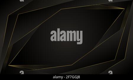 Elegant luxury background with geometric Golden frames. Vector illustration Stock Vector