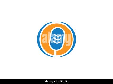 microphone, music logo design vector template. Stock Vector
