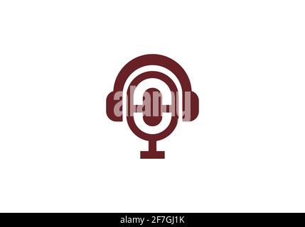 microphone, music logo design vector template. Stock Vector