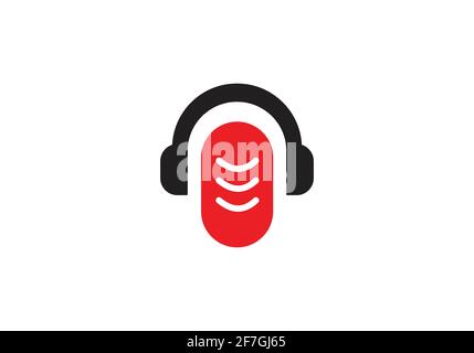 microphone, music logo design vector template. Stock Vector