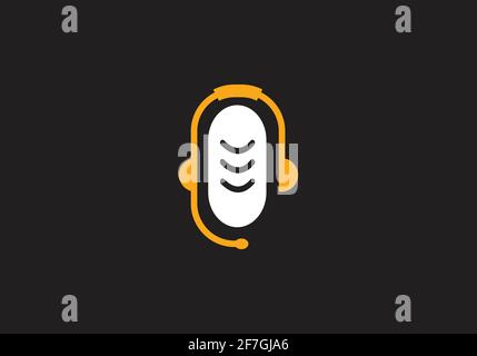 microphone, music logo design vector template. Stock Vector