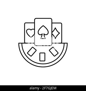 Poker olor line icon. Pictogram for web page, mobile app, promo. UI UX GUI design element. Editable stroke. Stock Vector