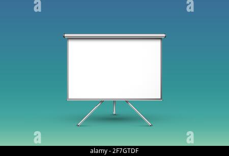 Scene presentations board, table white display. Vector illustration Stock Vector